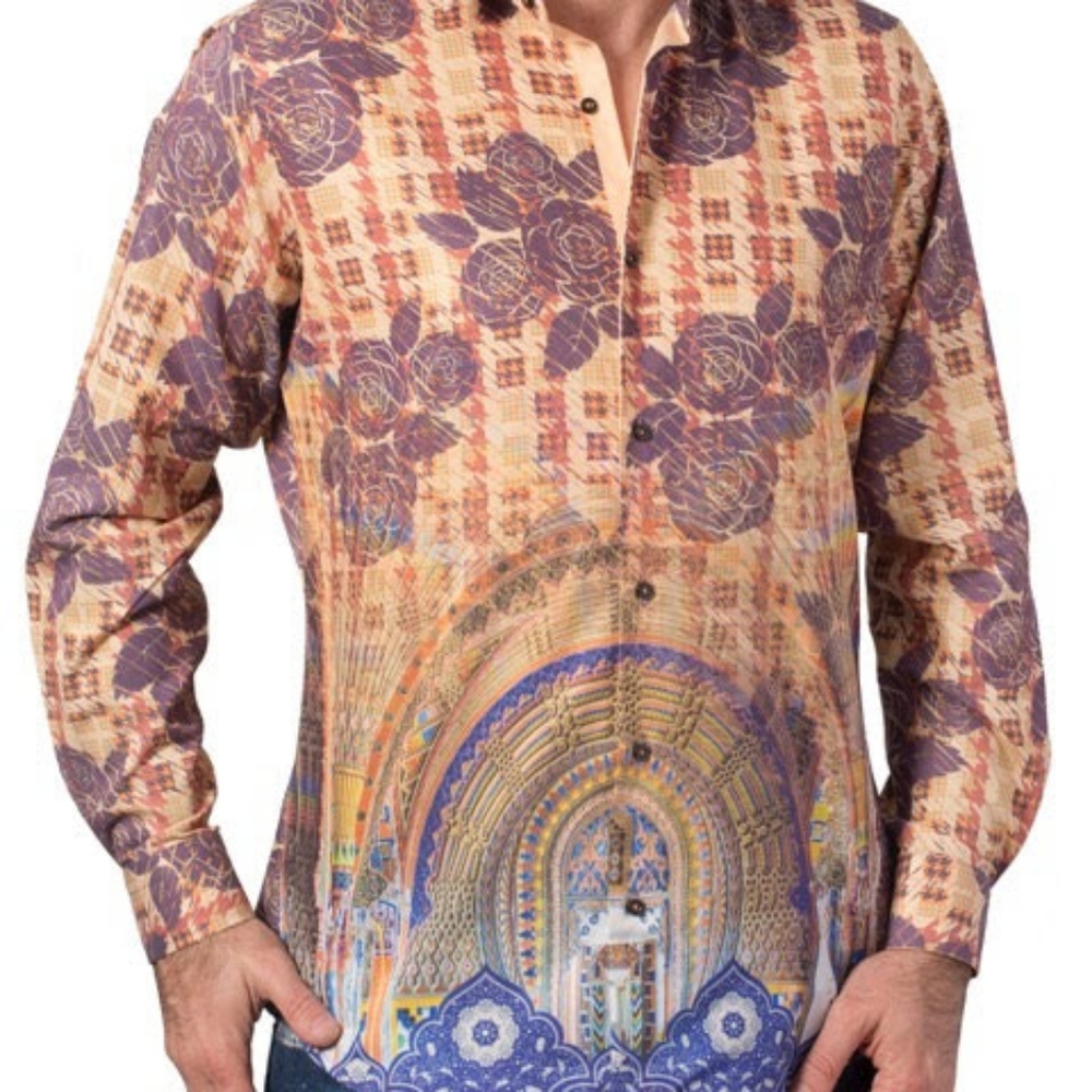 Banana Lemon men's button down shirt